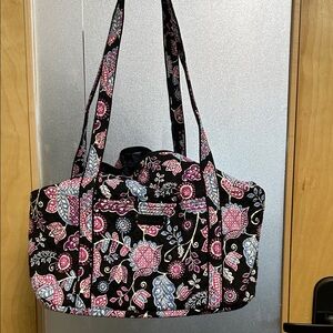 Vera Bradley Black, Pink, and Blue Floral Tote (Medium sized)